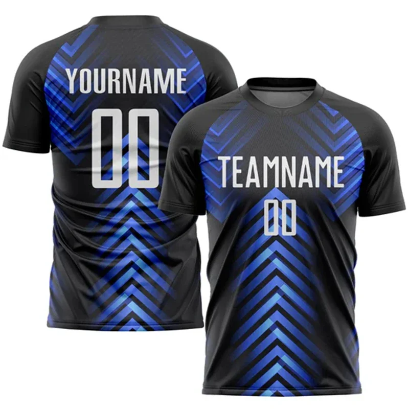 Stampa 3D Nome personalizzato T-shirt da calcio Abbigliamento da uomo Personalità Nome della squadra personalizzato Logo T-shirt a maniche corte Estate Nuova maglietta - immagine 2