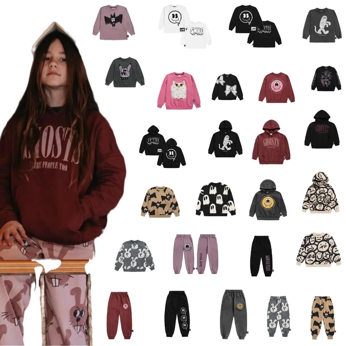 Kids Fleece Outfit children's autumn and winter fleece sweatshirt and pants