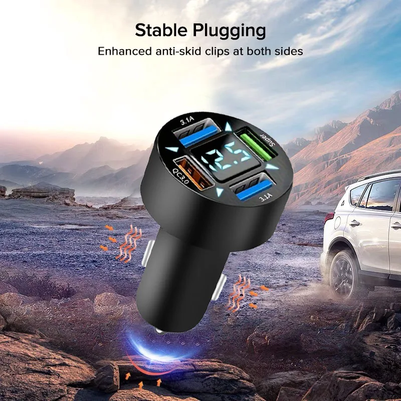 The Four-port Total66W Super Fast Charger Is Suitable for 12-24V Models