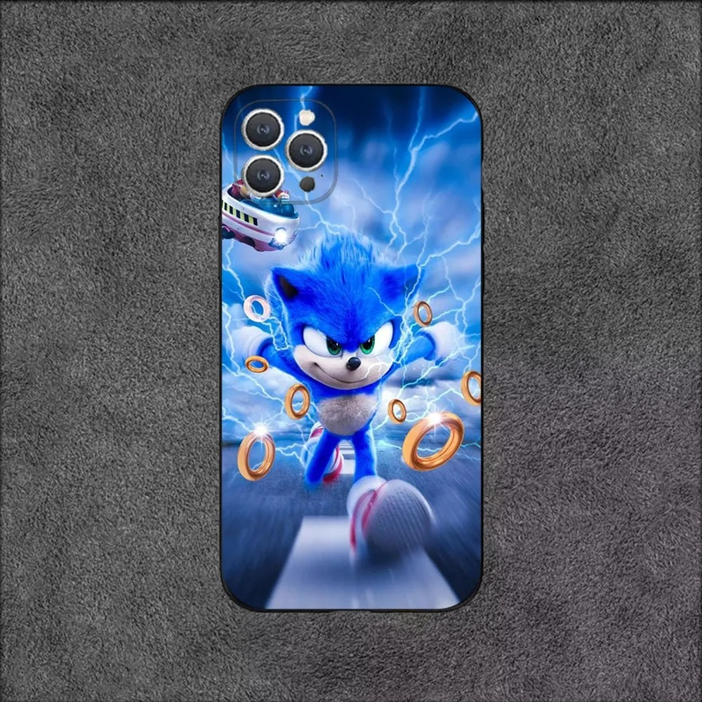 thumbnail image 1 of Funda de teléfono SonicS H-Hedgehog para iPhone 15, 14, 13, 12, 11, Plus, Pro Max, XS, X, XR, SE, Mini, 8, 7, funda de silicona suave negra, 1 of 5