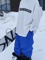 Unisex Outdoor Oversize Waterproof Warm Snow Trousers Women Men Oversize Klein Blue Ski Pants Ski Snowboarding Pants Cargo Pants 4