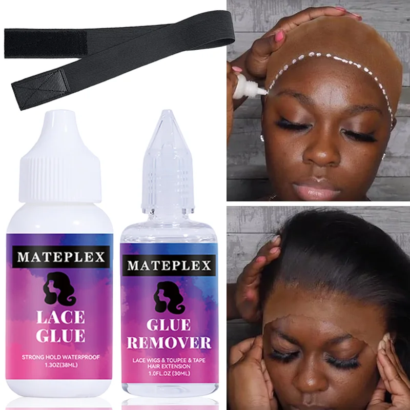 Wig Glue Waterproof Lace Glue Strong Hold Wig Adhesive For Toupee Frontal Professional For Lace Front Wigs Adhesive Remover wig glue,wig glue remover