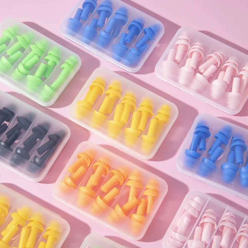 코골이방지 Sleep & Snoring 10PCS Ear Plugs Sound Insulation Waterproof Silicone Ear Protection Earplugs Anti-noise Sleeping Plug 코골이