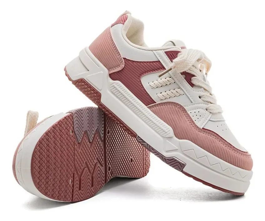 Zapatos Casuales De Malla Con Suela Gruesa Para Mujer