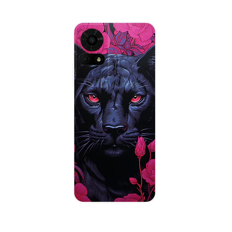 Leopard Panda Printed Soft Silicone Phone Case - Vibrant Animal Design Protective Back Cover