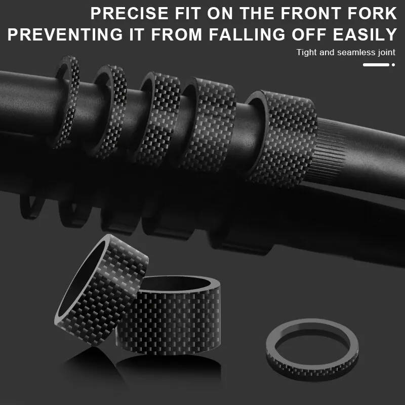Bicycle Headset Spacer 28.6MM 1-1/8" MTB Bike Front Fork Stem Carbon Fiber Washer Ultra Light Adjustment Accessories
