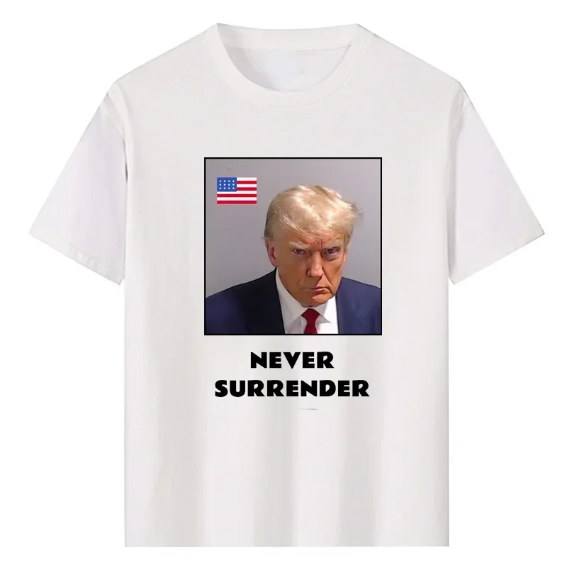 Trump Never Arn T-Shirt Stampata La Schiena Ti Amo Maglietta Da Punizione Donald Trump Mugshot Top Trump 2024 Election