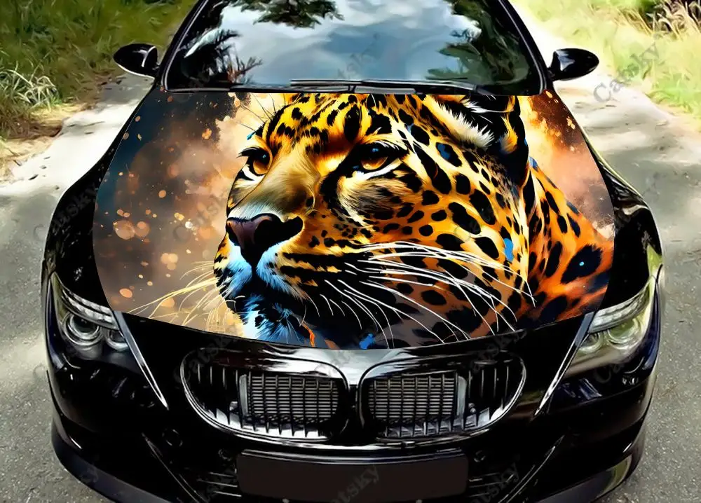 

tiger animal car Hood Vinyl Stickers Wrap Vinyl Film Engine Cover Decals Sticker on Car Auto Accessories