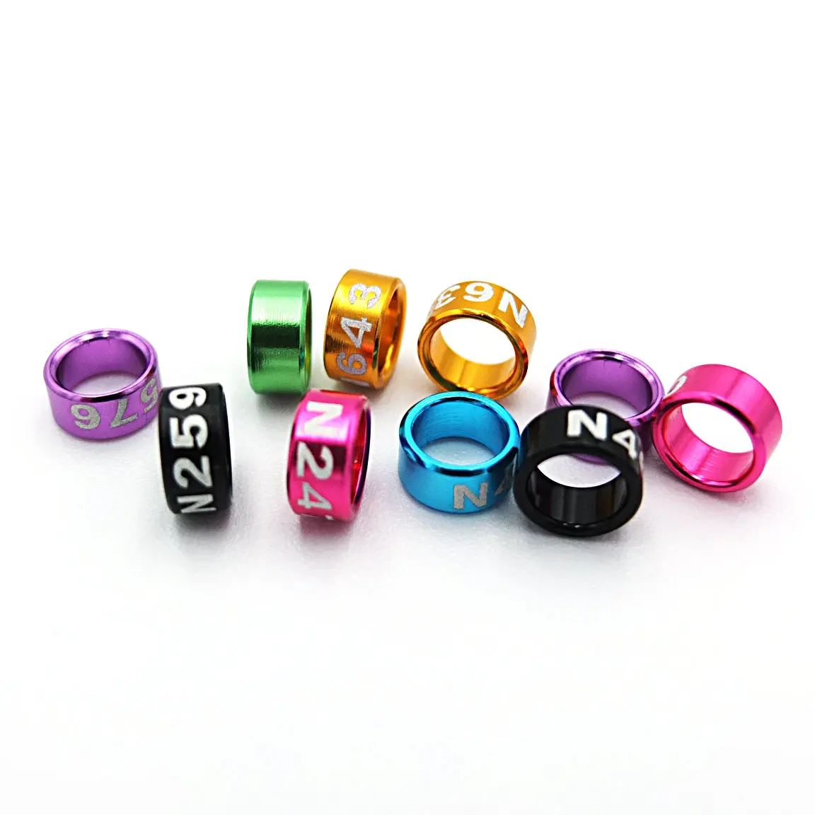 10PCS, Message your engraving detail to customize your bird, Aluminum Closed Personalized Bird Leg rings for newborn bird 10days