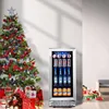 Beverage Refrigerator,15 Inch 96 Cans Beverage Cooler Small Wine Fridge Built-in or Freestanding with Auto Defrost,Glass Door 6
