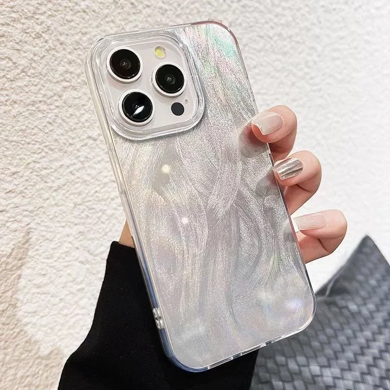 Coque de téléphone de luxe argentée Laser, étui antichoc pour Xiaomi Poco X6 5G M6 Pro 4G Poco X6 X3 X5 Pro Mi 11 Lite 5G NE
