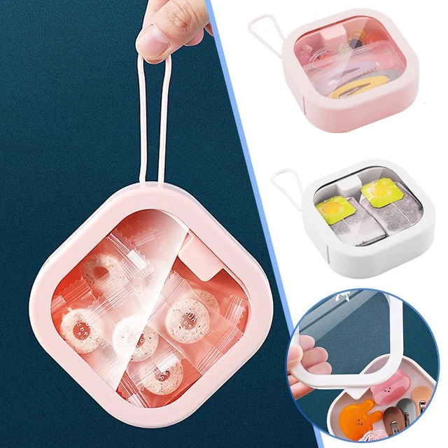 Hair Tie Organizer Boxes Small Portable Hair Tie Holder Organizer Hidden  Push Switch Cotton Swab Hairpin Travel Storage Box - AliExpress