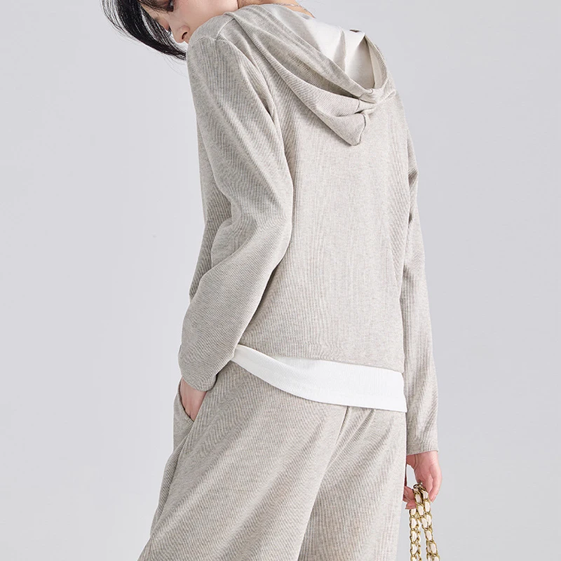 Maternity Wear Fall Winter Clothes Set Korean Fake Two Piece Tops + Wide-leg Pants 2Pcs Sport Suit Pregnant Clothes