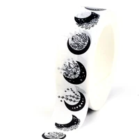 1PC 10M Decorative Cute Rose Leaves and Moon Stars Halloween Washi Tape for Planner Scrapbooking Masking Tape Journal Stationery 1