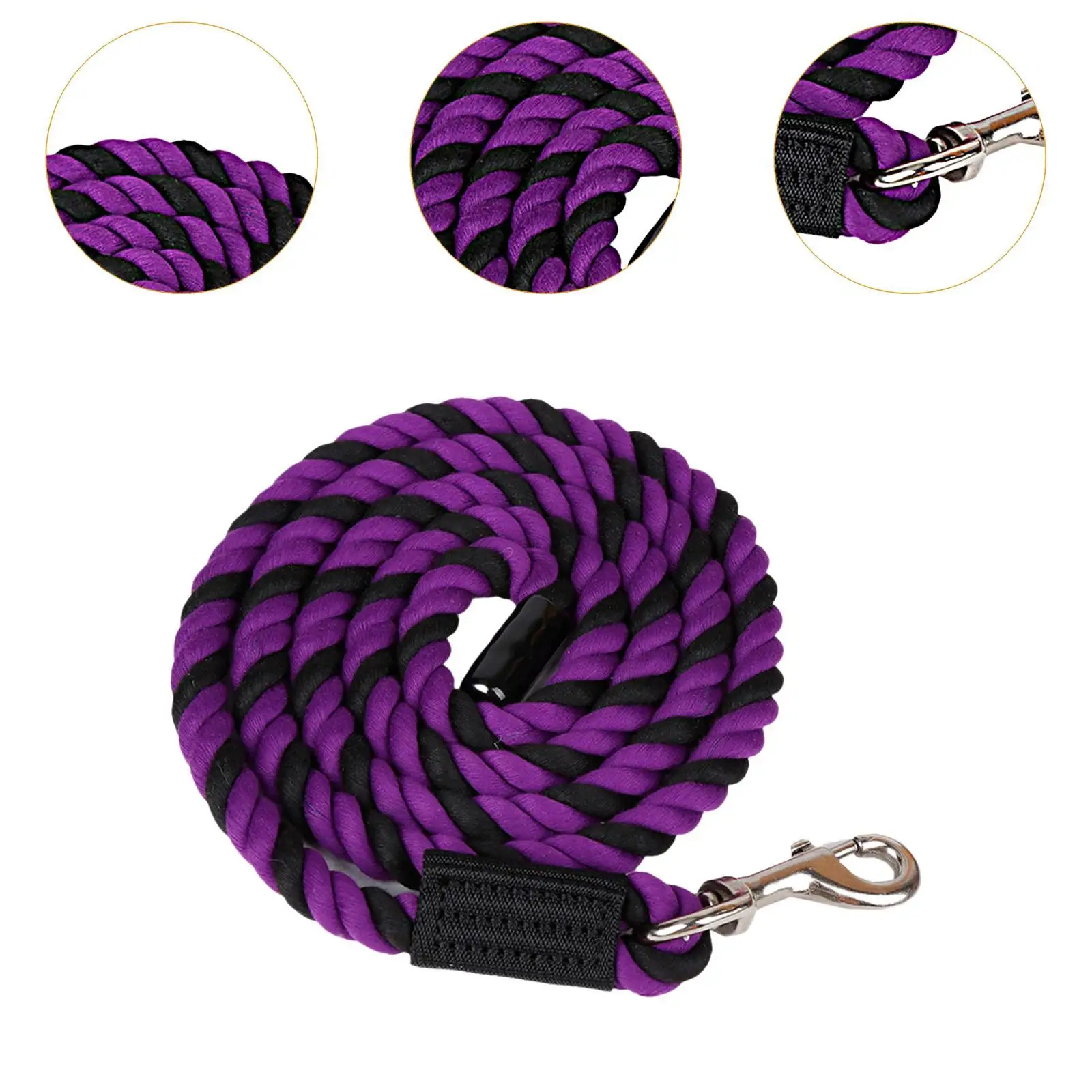 Horse Lead Rope Rein Halter Rope Cord Horse Leash Rope for Dog, Sheep, Pet Heavy Duty with Swivel Bolt Snap Equestrian Equipment