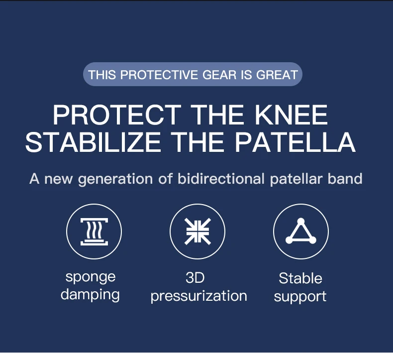 1/2 Stück verstellbare Kniestütze Knie Patella Sleeve Wrap Cap Stabilisator Sport Knie atmungsaktiver Schutz Patellagürtel – Detail 2