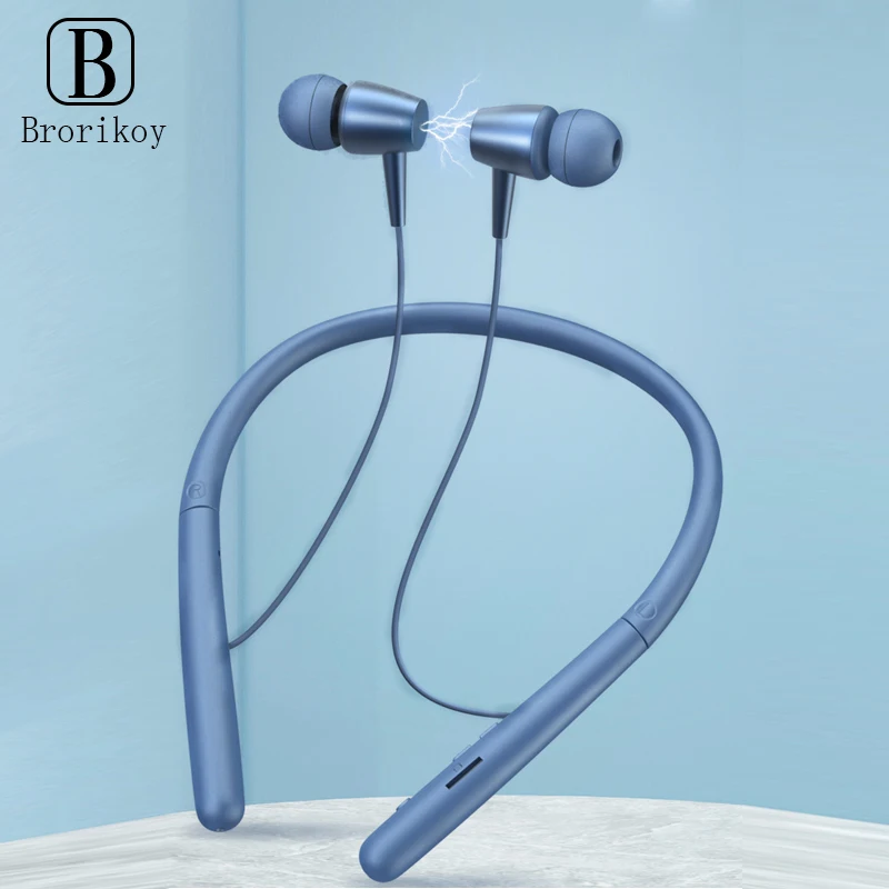 

Wireless Bluetooth Headphones Bass Sweatproof Magnetic For iPhone 13 Noise Cancelling Headphones Sports Neckband With Microphone