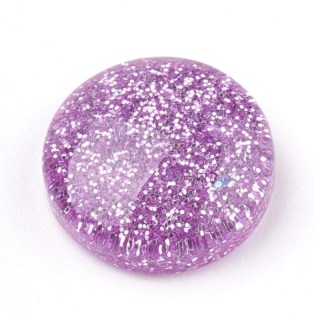 200pcs Flat Round Resin Cabochons  with Glitter Powder Cabochons Mix Color for jewelry making DIY Crafts Decor,13.5~14mm