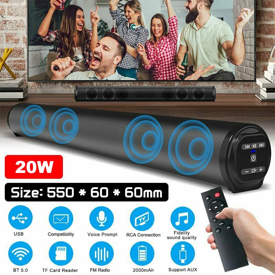 Powerful Portable TV Sound Bar Speakers 