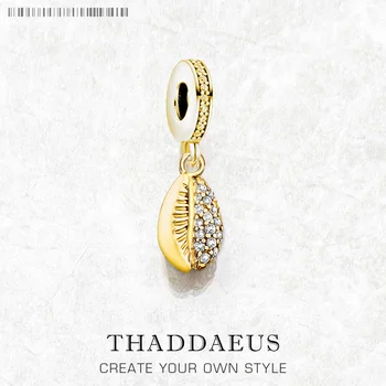 순수한 925 스털링 실버 쉘, 화이트 스톤 골드 펜던트, 행운의 부적 쥬얼리, 여성 남성 해상 로맨틱 선물