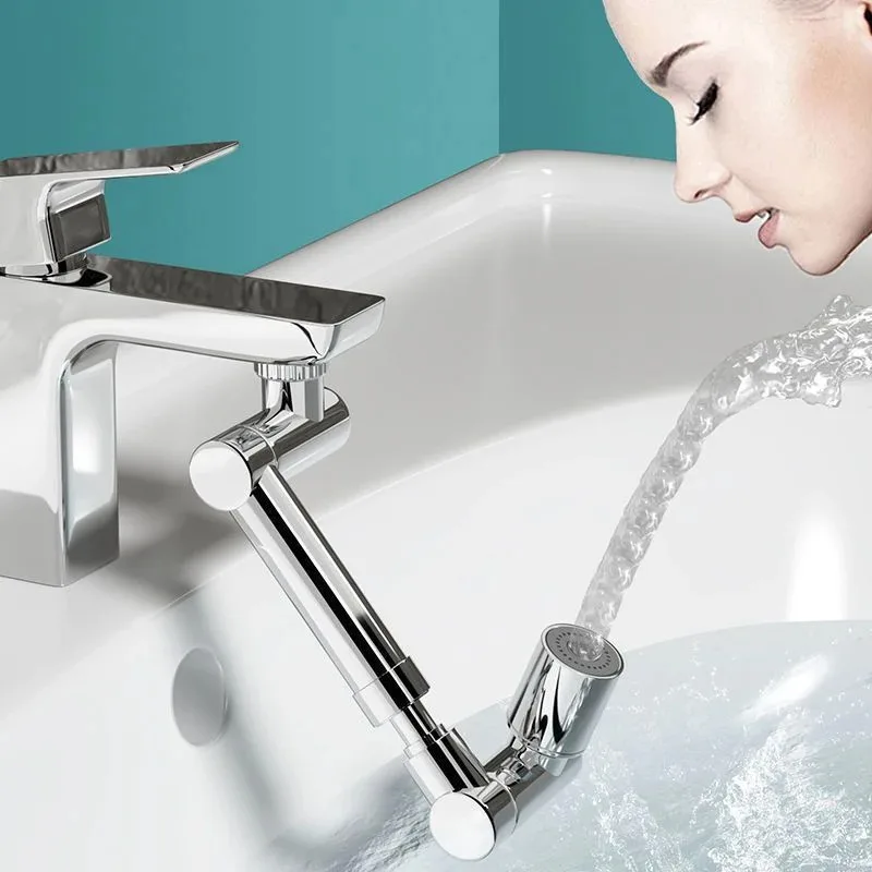 1-2PCS Tobotic Arm Universal Faucet With Rotatable Extension Washbasin Aerator Joint Rocker Splash Proof And Splash Proof Water 3