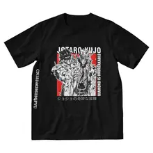 

Jojo Bizarre Adventure T-Shirt Men Harajuku Tshirts Anime Manga Jotaro Kujo Dio Brando Tshirt Cool Gothic Animes Emo Clothes