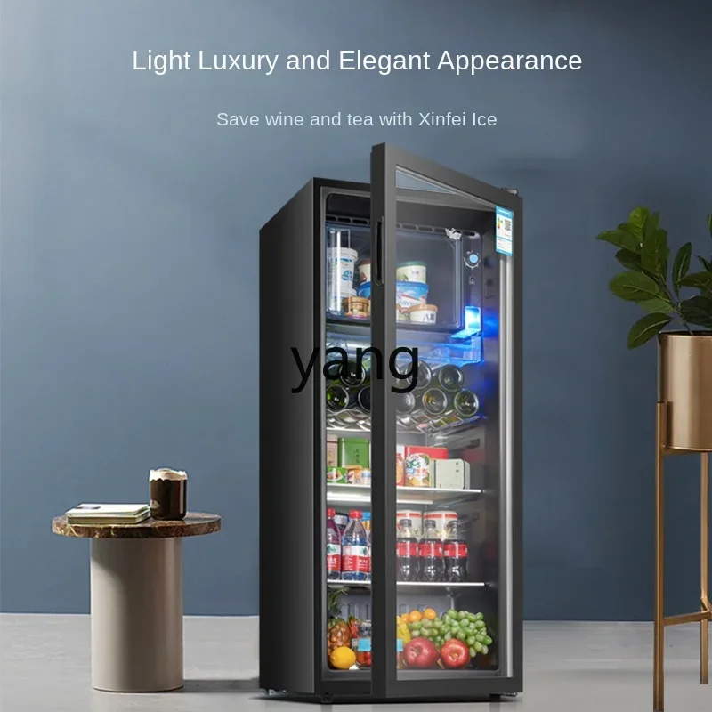 Yjq Home Minitype Refrigerator Office Large Capacity Transparent Refrigerator Tea Wine Drink Fresh Cabinet