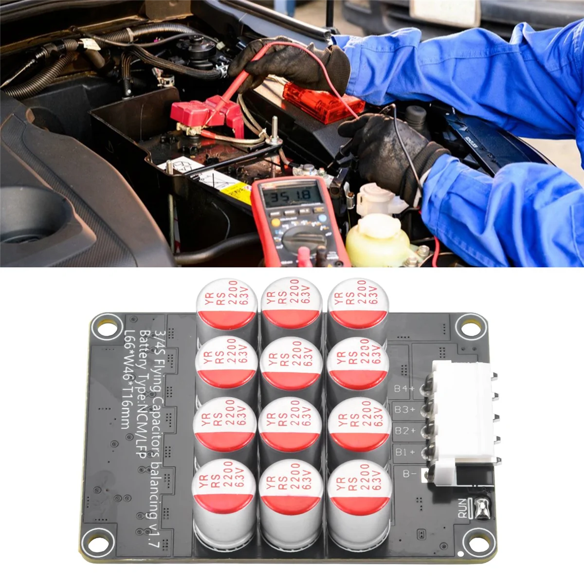 2PCS 4S Active Equalizer Balancer Lifepo4 / Lipo/ LTO Battery Energy Equalization Capacitor BMS Board