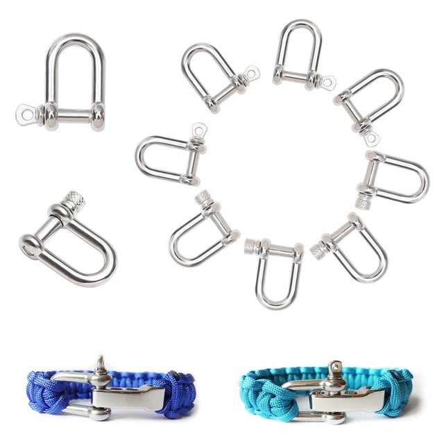 2x Stainless Steel U Shaped Adjustable Shackles Buckle for Paracord  Bracelet