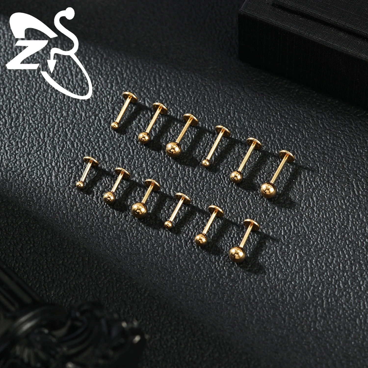 ZS 스테인리스 스틸 립 스터드, 라브렛 립 피어싱, 나선형 연골 피어싱, 귀걸이 쥬얼리, 16G, 18G, 20G, 1 피스 플러그