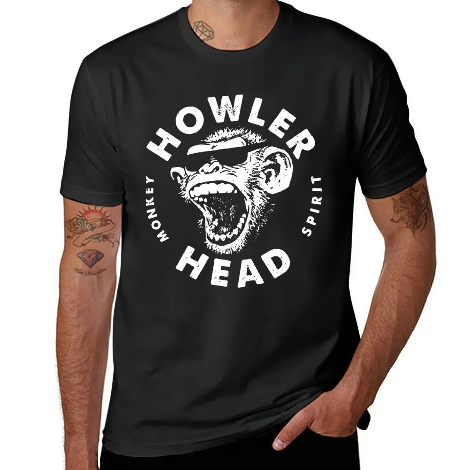 

New Howler Head Monkey Kentucky Bourbon Whiskey Vintage Logo Tee T-Shirt mens graphic t-shirts big and tall