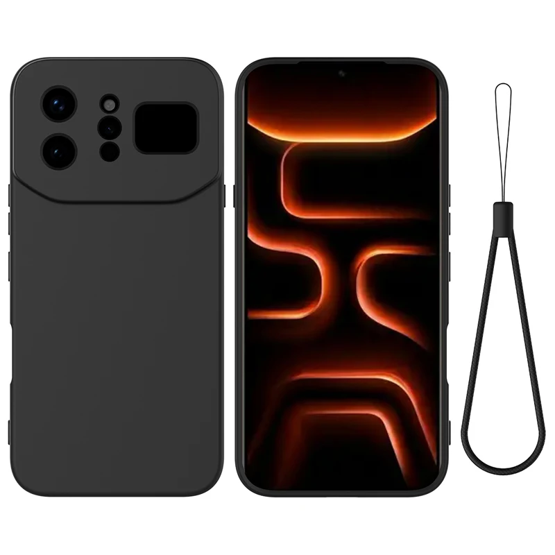 Premium Liquid Silicone Case with Lanyard Strap and Flocked Interior