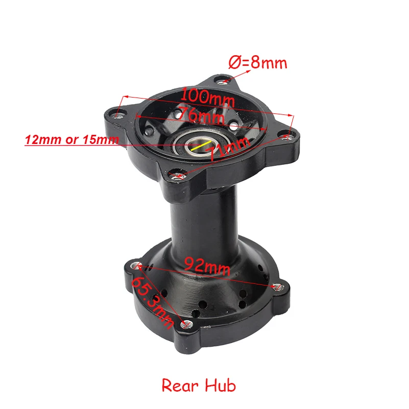 Pit bike Rim of 1.85-12inch Rear Wheel Rim 80/100-12inch Aluminium dirt bike wheel Rims 12mm or 15mm hole hub