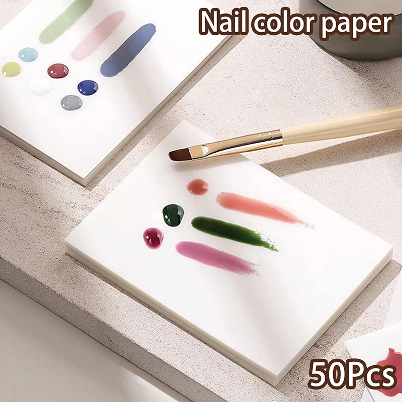 Disposable Tinting Glue Paper Tearable Nail Toning Palettes Nail Polish Color Mixing Tray Waterproof Display 50pcs 7.5*5cm