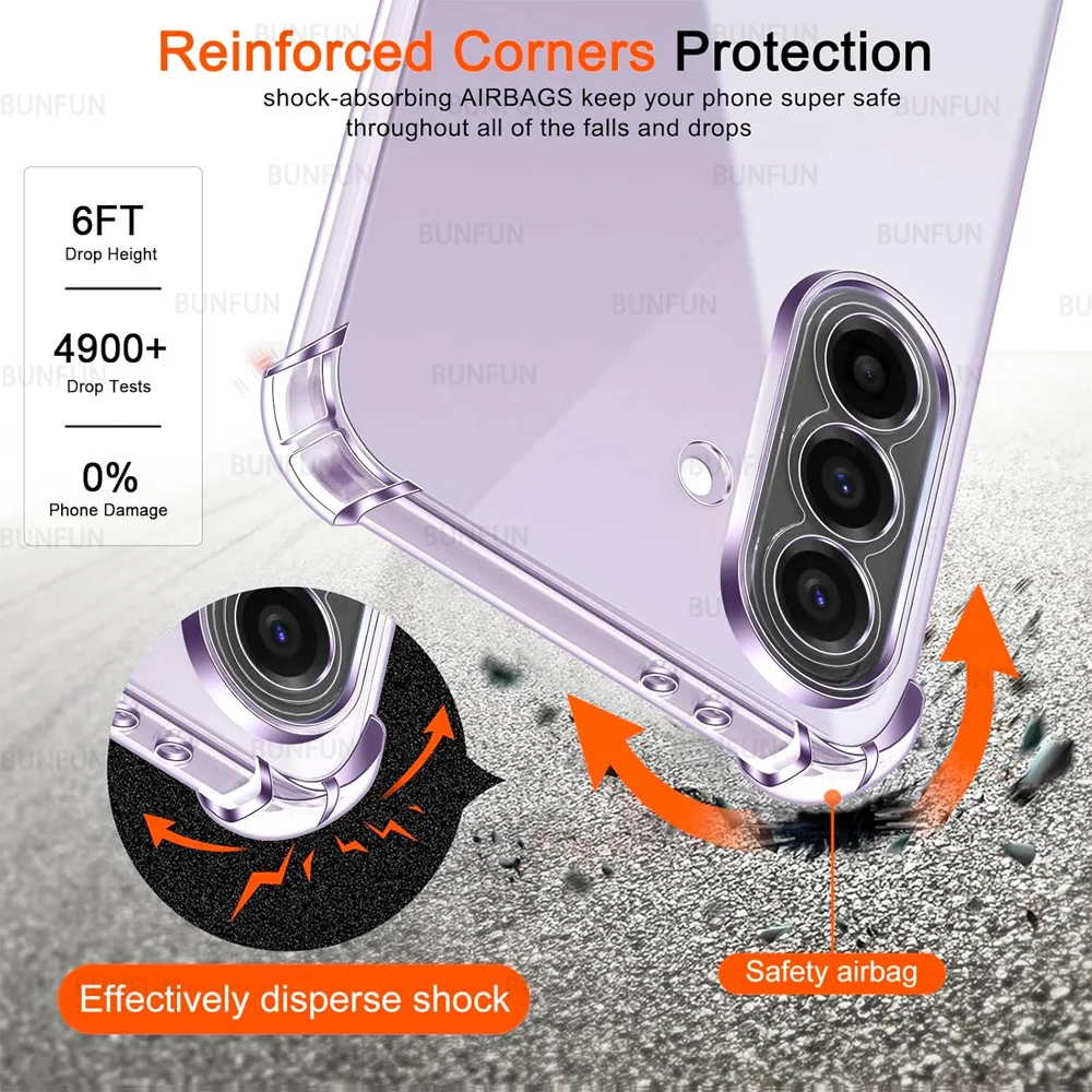 Clear Full Lens Protective Shockproof Slim Soft Silicone Case for Samsung Galaxy A37 5G
