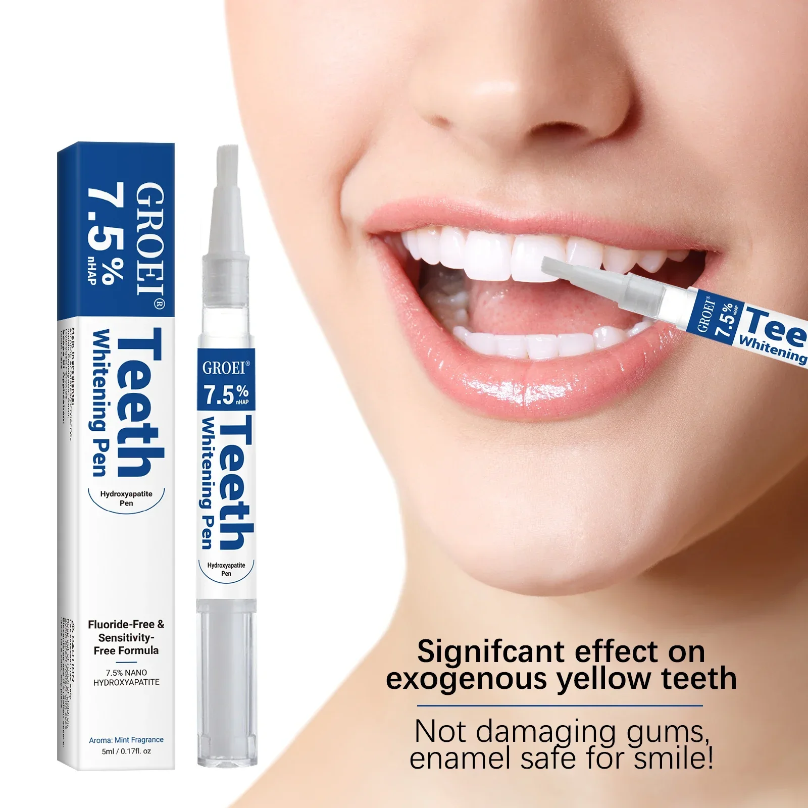 Penna per sbiancamento dei denti idrosapatite Penna gel per rimozione macchie bianche abbaglianti Pulizia della salute orale Illumina il sorriso Cura dell'igiene dei denti
