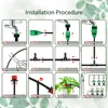 50 Meters Plant Timer Garden Watering System Irrigation 4/7mm Drip Kits Automatic Spray for Plants Adjustable Nozzles 3