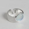 Bague Girlbible en argent sterling 925 pour femme, couple, minimaliste, faite à la main, rétro, avec pierre noire, bijoux de fête, cadeau, anti-allergie