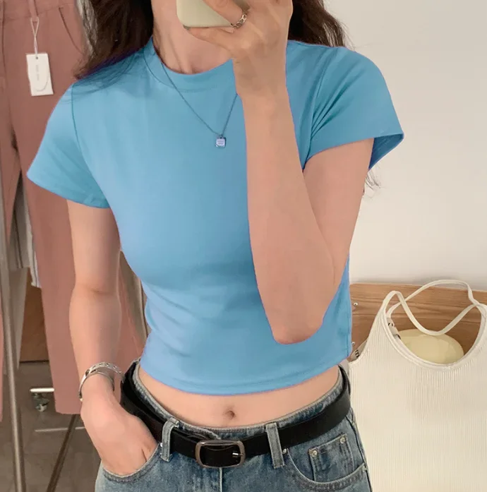 

Short sleeved T-shirt Women's Summer Pure Cotton Short Top