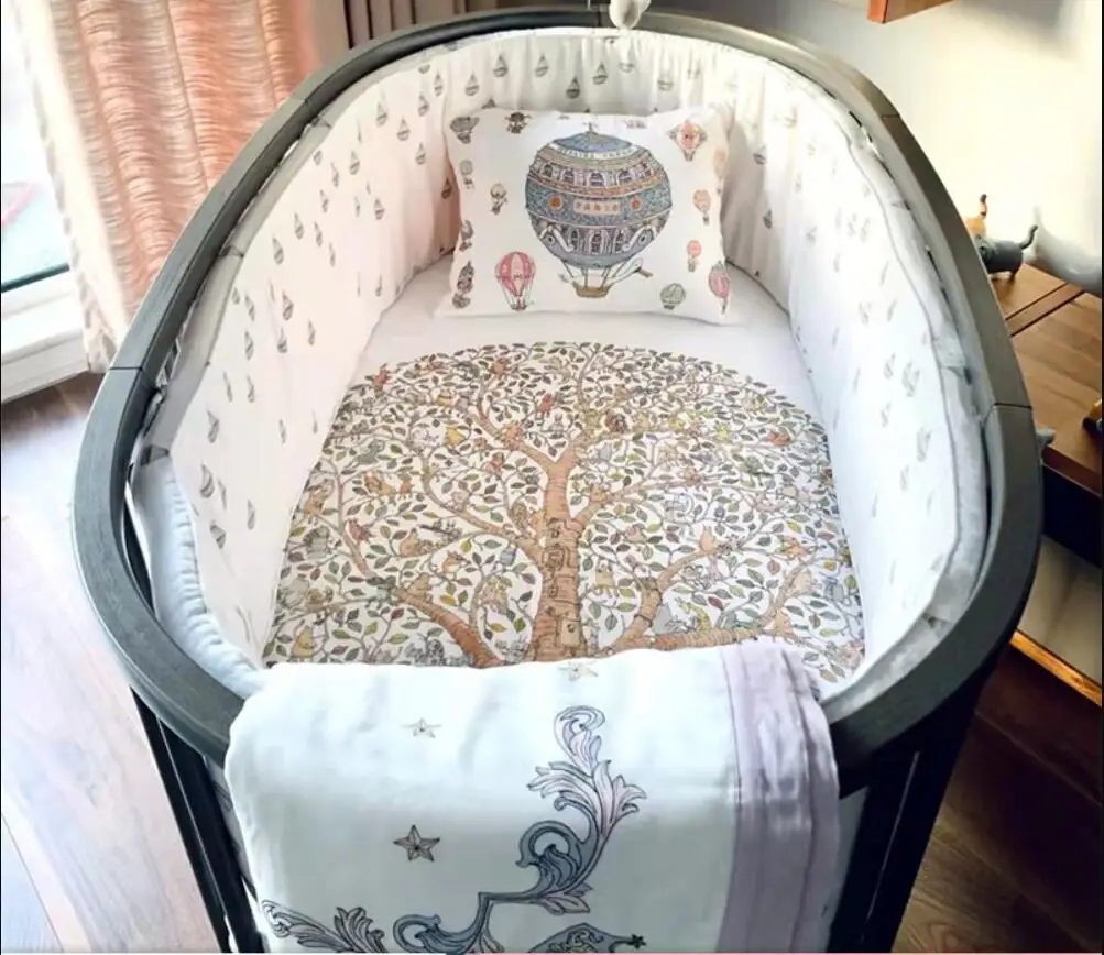 FloralCottonBabyCribBumpersCherryCotBumperBabyBumpersNewborn