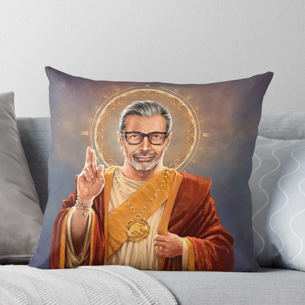 

Saint Jeff of Goldblum, Jeff Goldblum Original Religious Painting Throw Pillow Pillowcases Cushion Covers Sofa