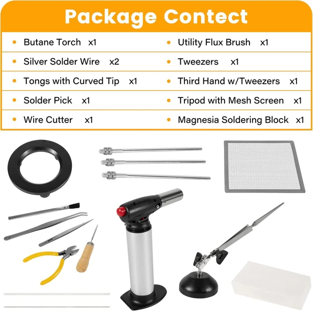 TML Standard Jewelry Soldering Kit with Silver Solder Wire & Butane Torch  Kit for Jewelry Making