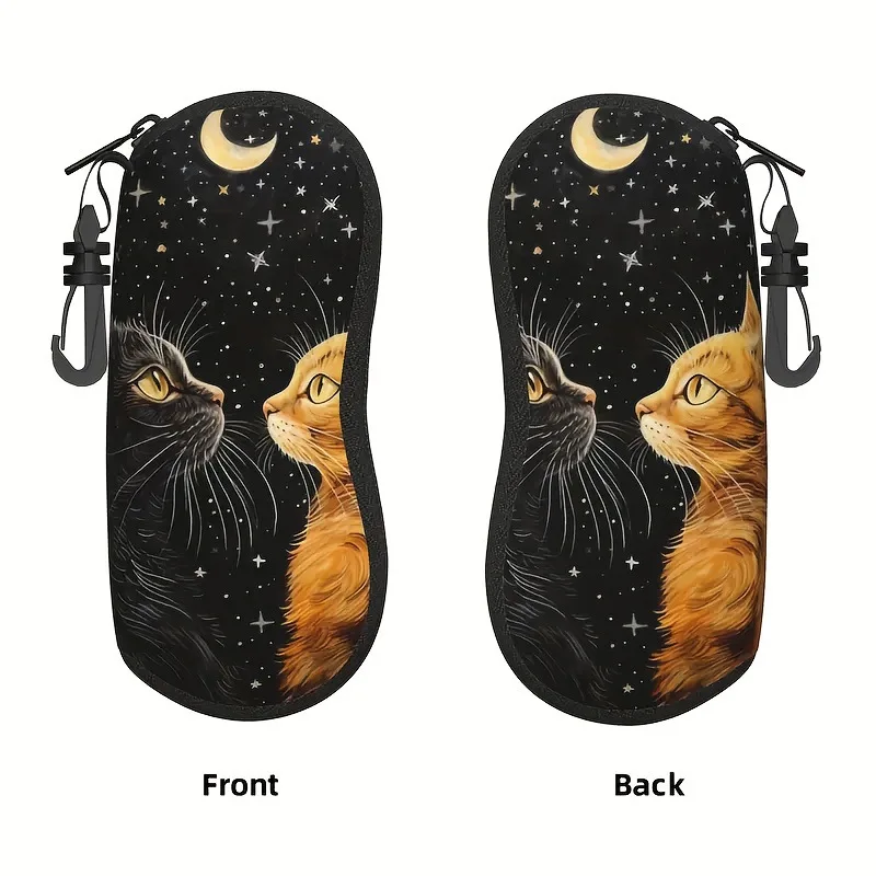 Women's Ideal Gift Double Cat Patterned Glasses Storage Box for Christmas