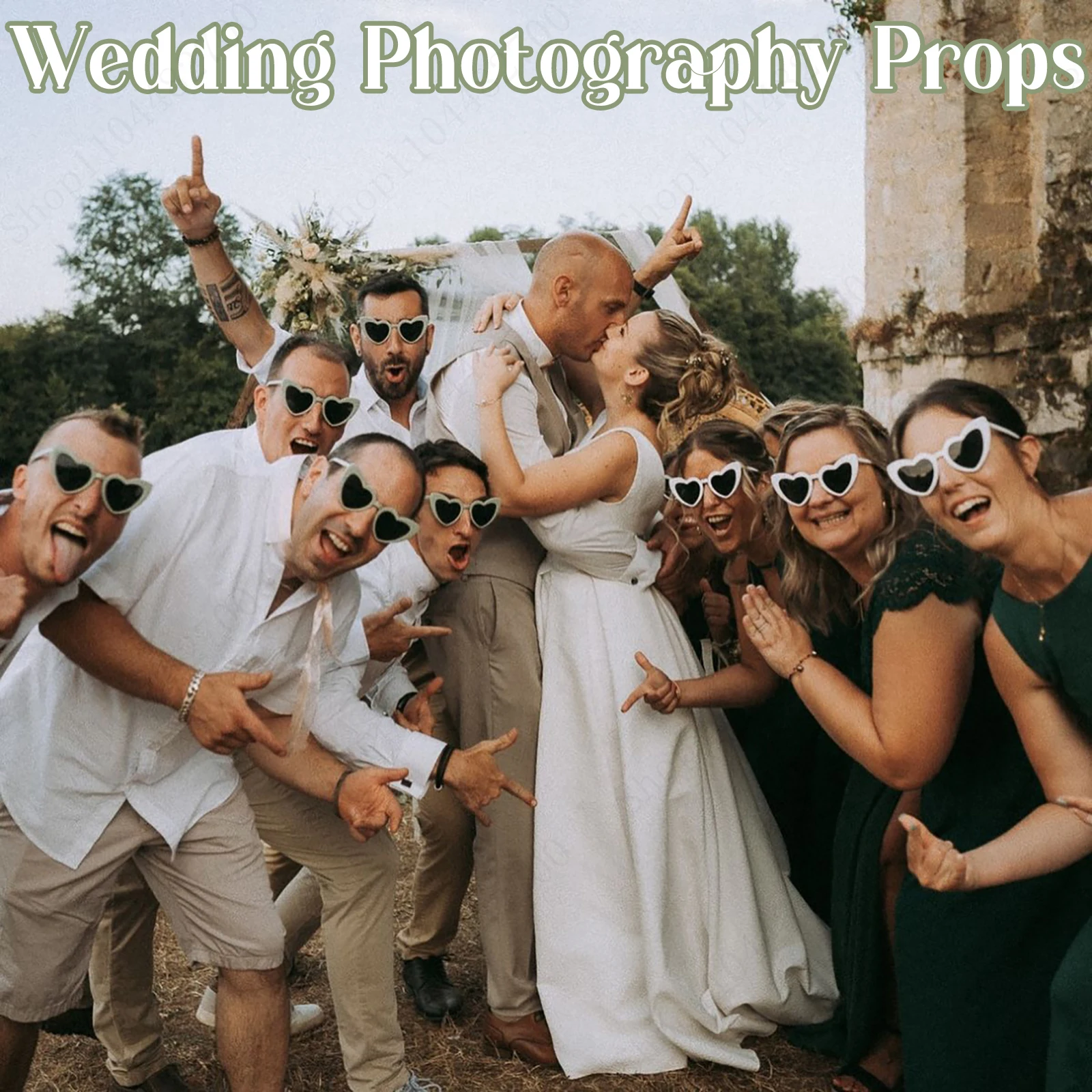 12-120Pcs Wedding Heart Sunglasses Bachelorette Party Glasses