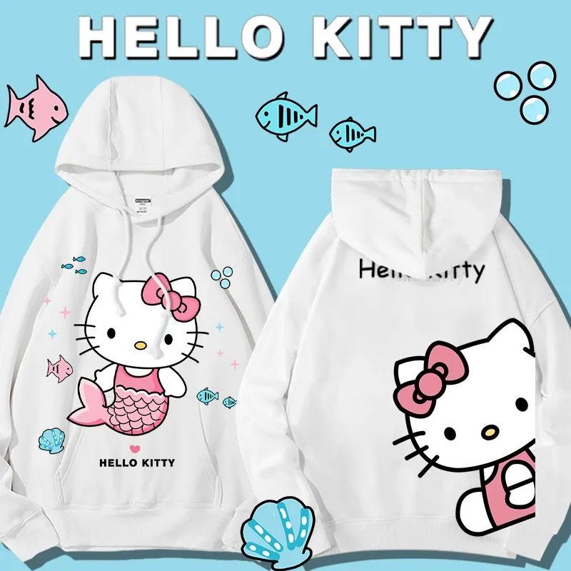 

Hellokitty Kitty Hoodie For Girls Big Children Spring And Autumn Cartoon Print Small Co-branded Clothes For Girls Coat