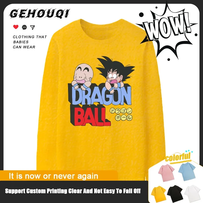 

Dragon Ball T-shirt Long Sleeve Men Wukong Kiki Begita Children's Cotton Spring And Autumn Loose Tidal Suit