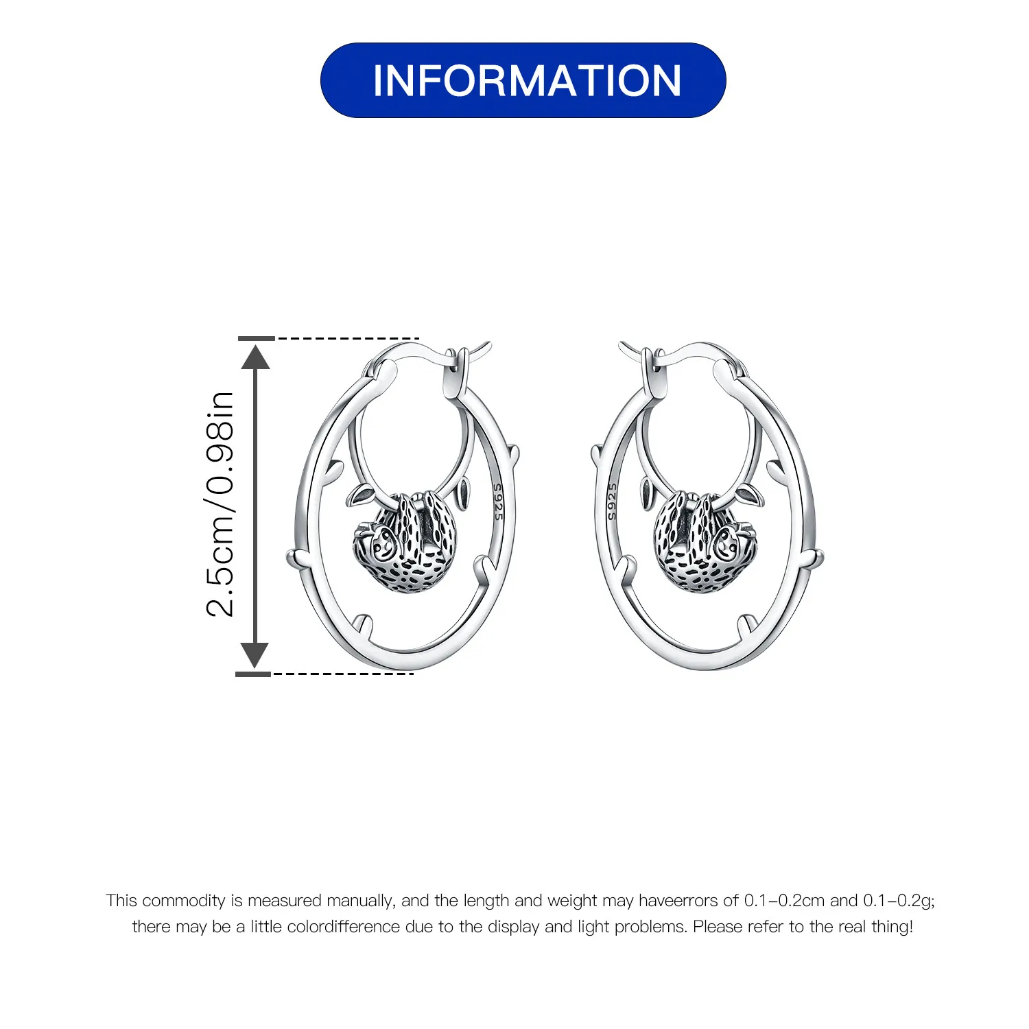 PANPOKI Original 925 Sterling Silver Blue Green Chameleon Earrings Women Hoop Earring Anniversary Jewelry Trendy Gifts