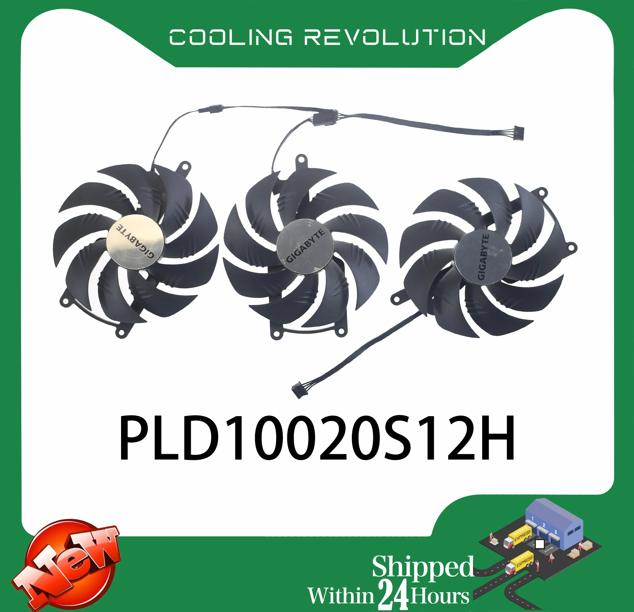 RX 7900, Jogos XTX, PLD10020S12H, DC12V, 0,65A, 4 pinos, 95mm