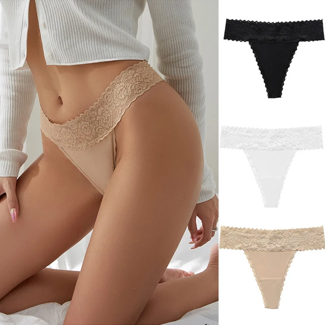 3pcs/lot Strings Femme G String Thongs Women Lace Hollow Panties Stringi  Sexy Plus Size Bowknot Lingerie Thong Tangas Underpants - AliExpress