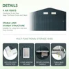 10X12X7.5 FT Outdoor Steel Storage Shed with Lockable Doors, 2 Windows, Transparent Roof Panels 4